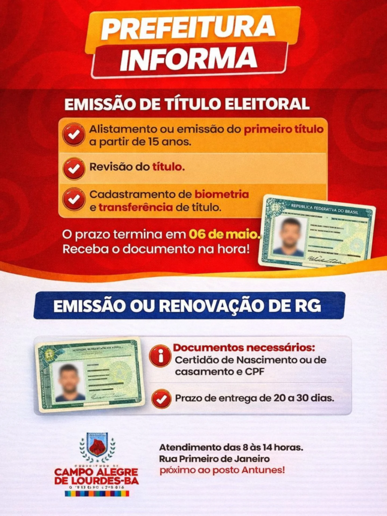 Serviços essenciais para a população!